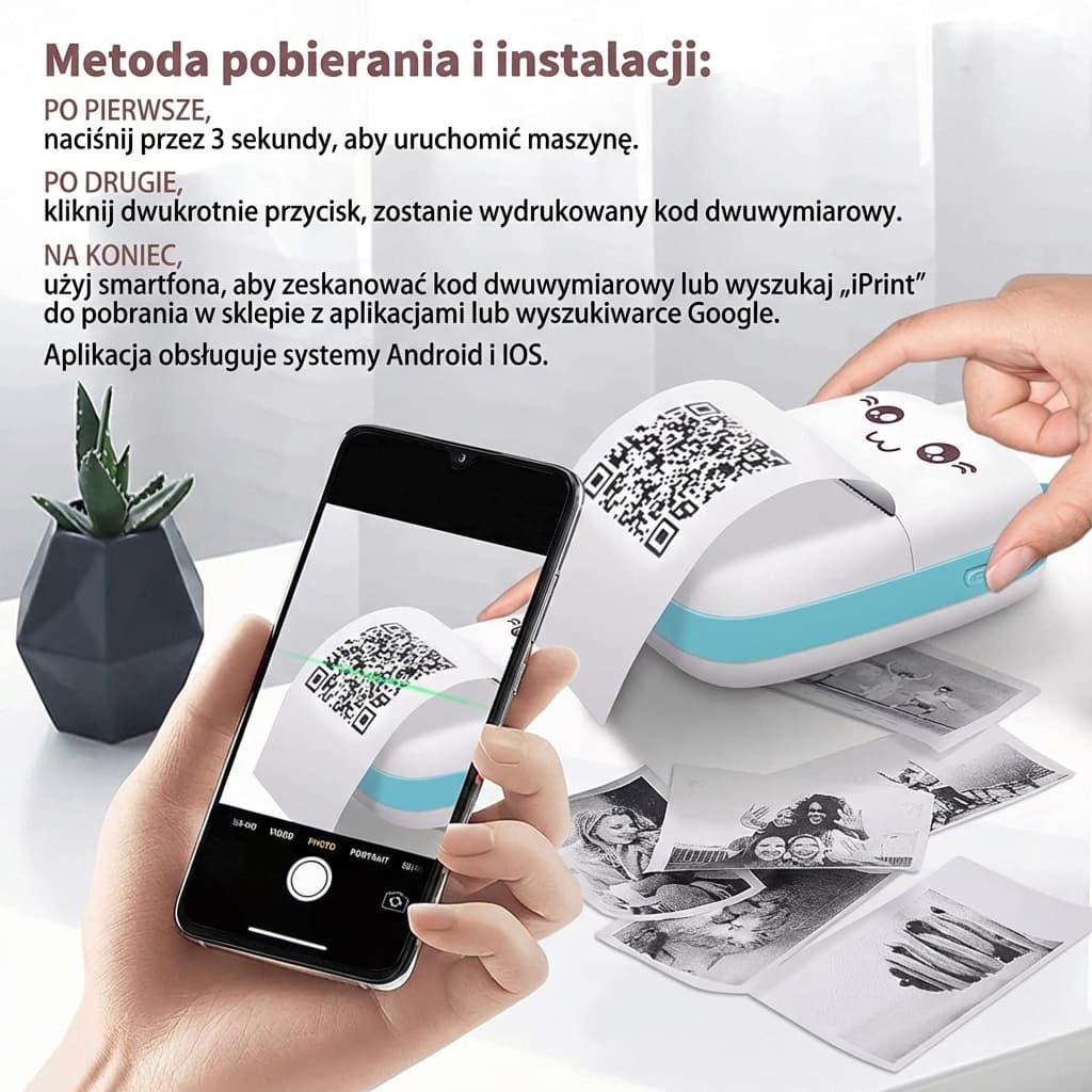 MINICATPRINTER - 
PRZENOŚNA MINI DRUKARKA STEROWANA TELEFONEM BEZPRZEWODOWA DO SZYBKIEGO DRUKU ZJĘĆ, RYSUNKÓW WYMIAR KIESZONKOWY DO ZABAW DLA UCZNIÓW PREZENT DLA DZIECI